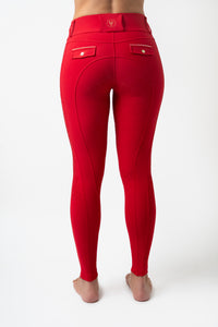 PRE ORDER- Dragon Rhinestone full seat  breeches (Red-Limited edition)