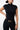 PRE ORDER - Perforated Luxe Dragon cap sleeve top (Black)