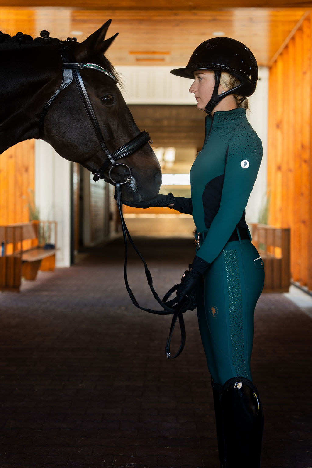 Dragon Rhinestone full seat  breeches (Emerald Green, Limited edition)