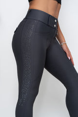 Dragon Rhinestone Full Seat Breeches (Charcoal Grey)