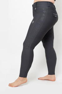 Dragon Rhinestone Full Seat Breeches (Charcoal Grey)
