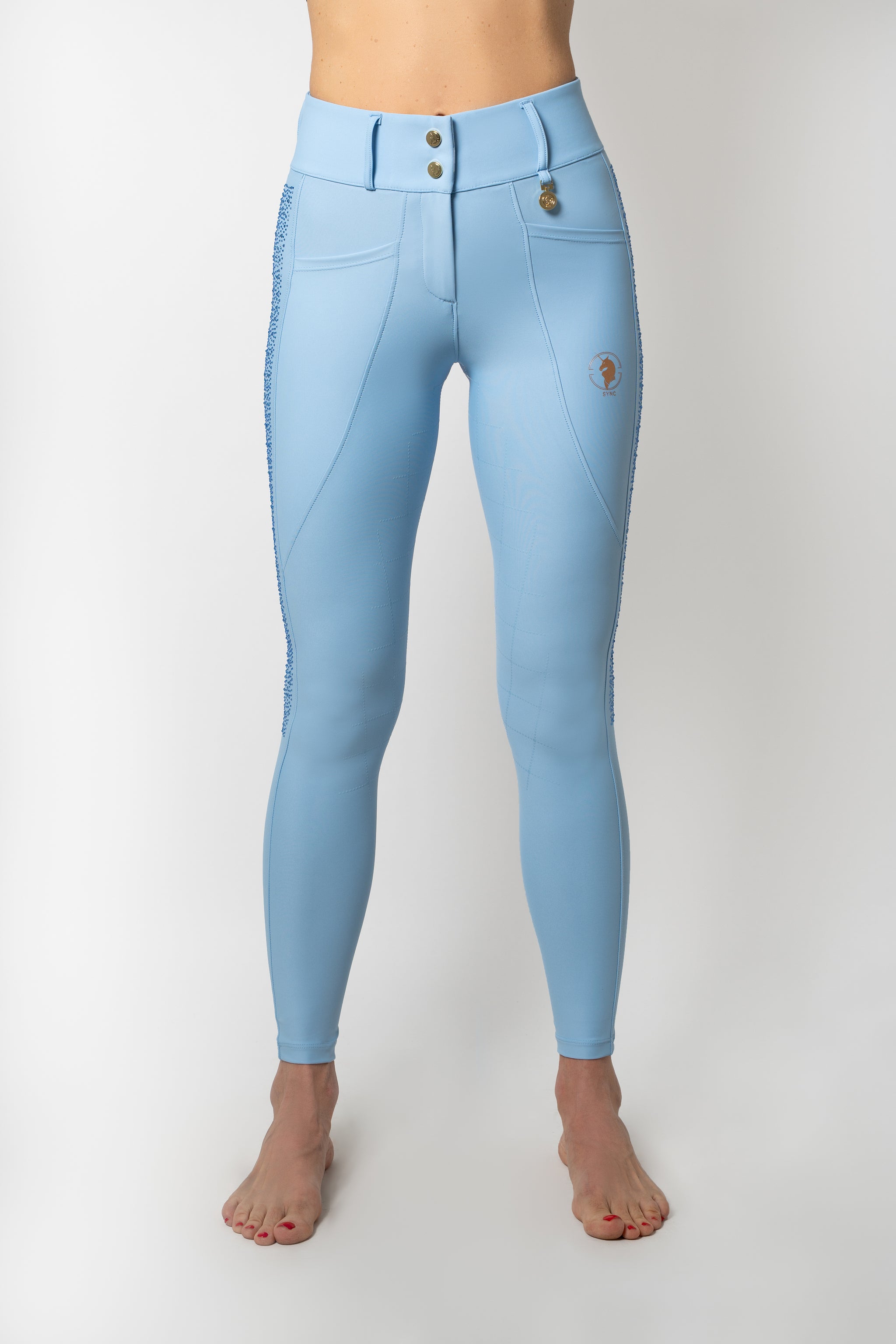 Dragon Rhinestone Full Seat Breeches (Santorini Sky)