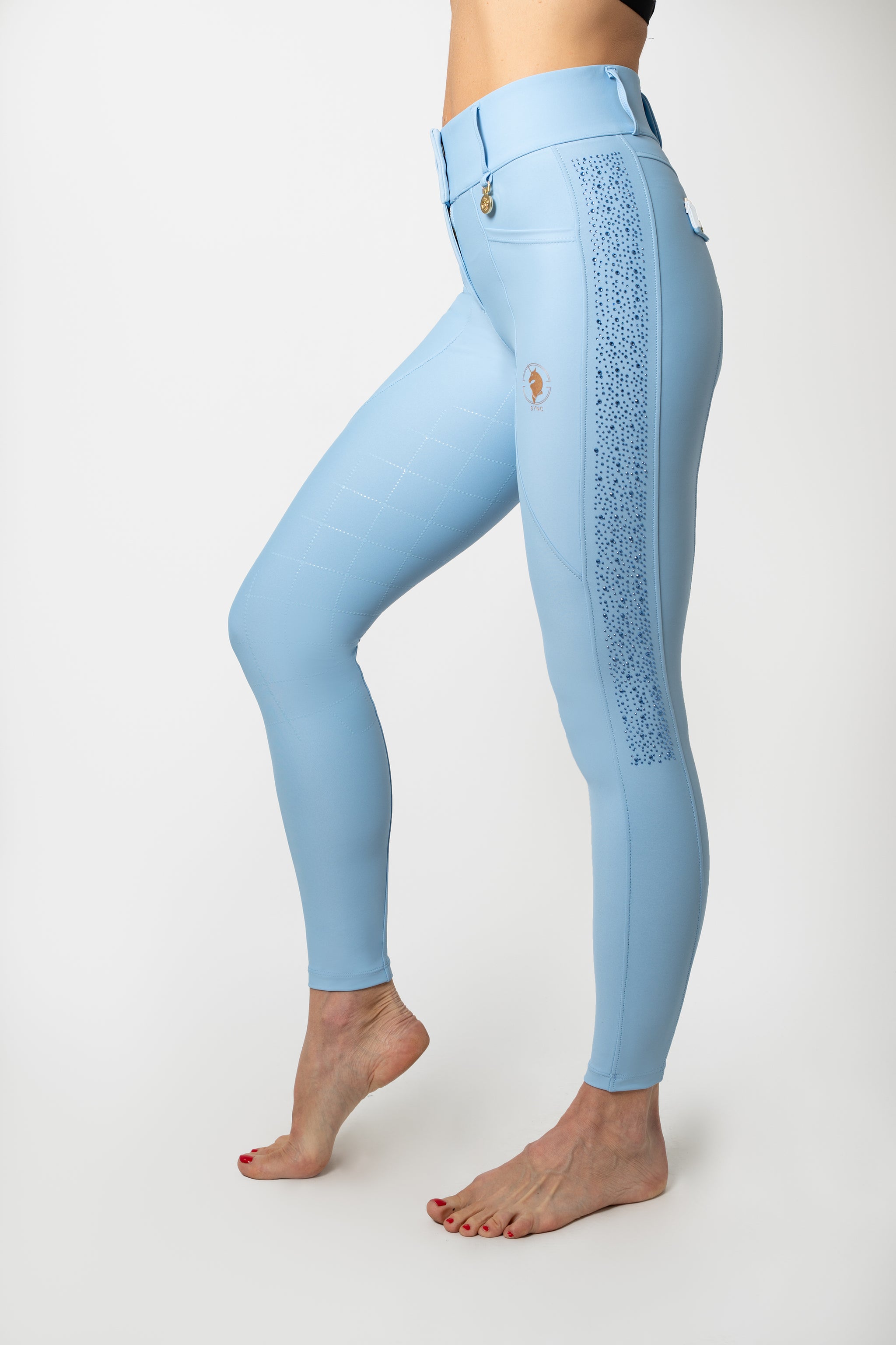 Dragon Rhinestone Full Seat Breeches (Santorini Sky)