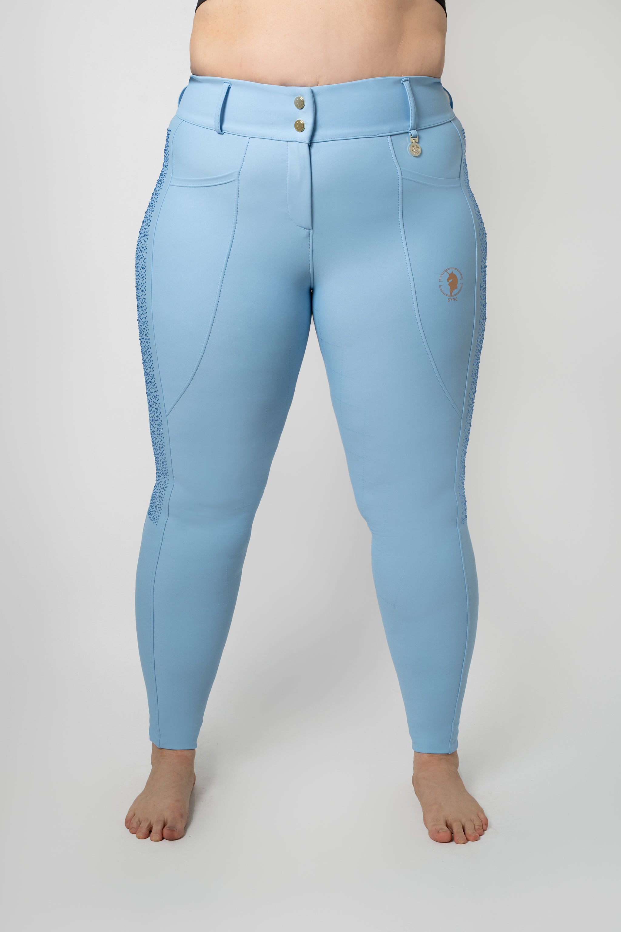 Dragon Rhinestone Full Seat Breeches (Santorini Sky)
