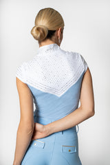 Dragon Perforated Cooltech Cap Sleeve Top (Santorini Sky)