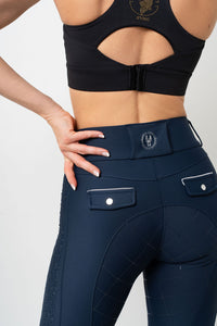 Dragon Rhinestone Full Seat Breeches (Navy)