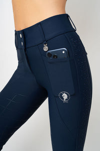 Dragon Rhinestone Full Seat Breeches (Navy)