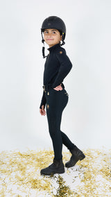 Youth Dragon Rhinestone full seat breeches (Black)