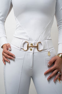 White Flexi belt/Gold bit