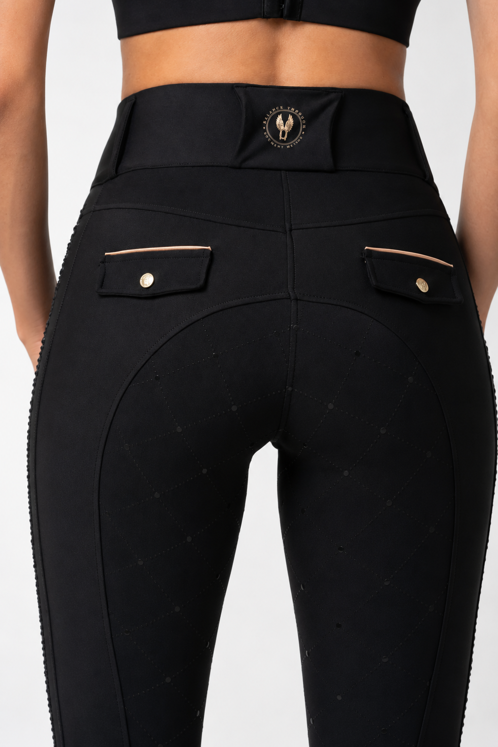 Dragon Rhinestone Full Seat Breeches (Black)