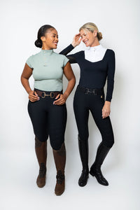 Perforated Cool Tech Pull-On Breeches - Black