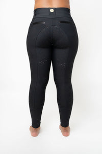 Perforated Cool Tech Pull-On Breeches - Black
