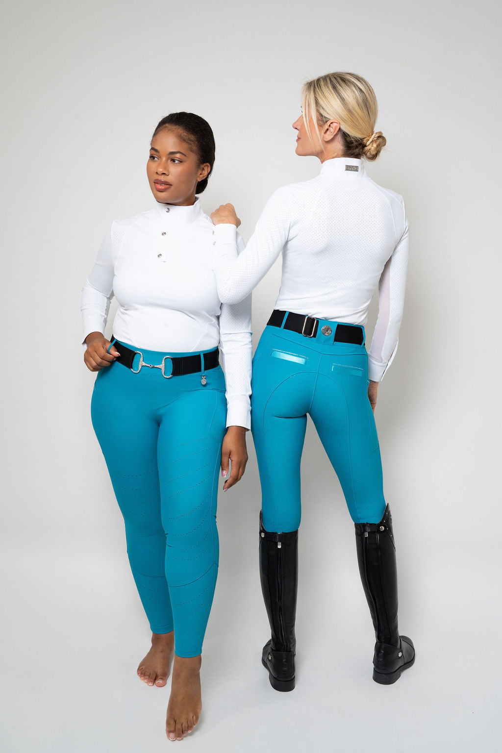 Perforated Cool Tech Pull-On Breeches - Teal