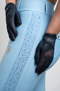 Dragon Cooling Summer Perforated  Leather gloves (Navy)