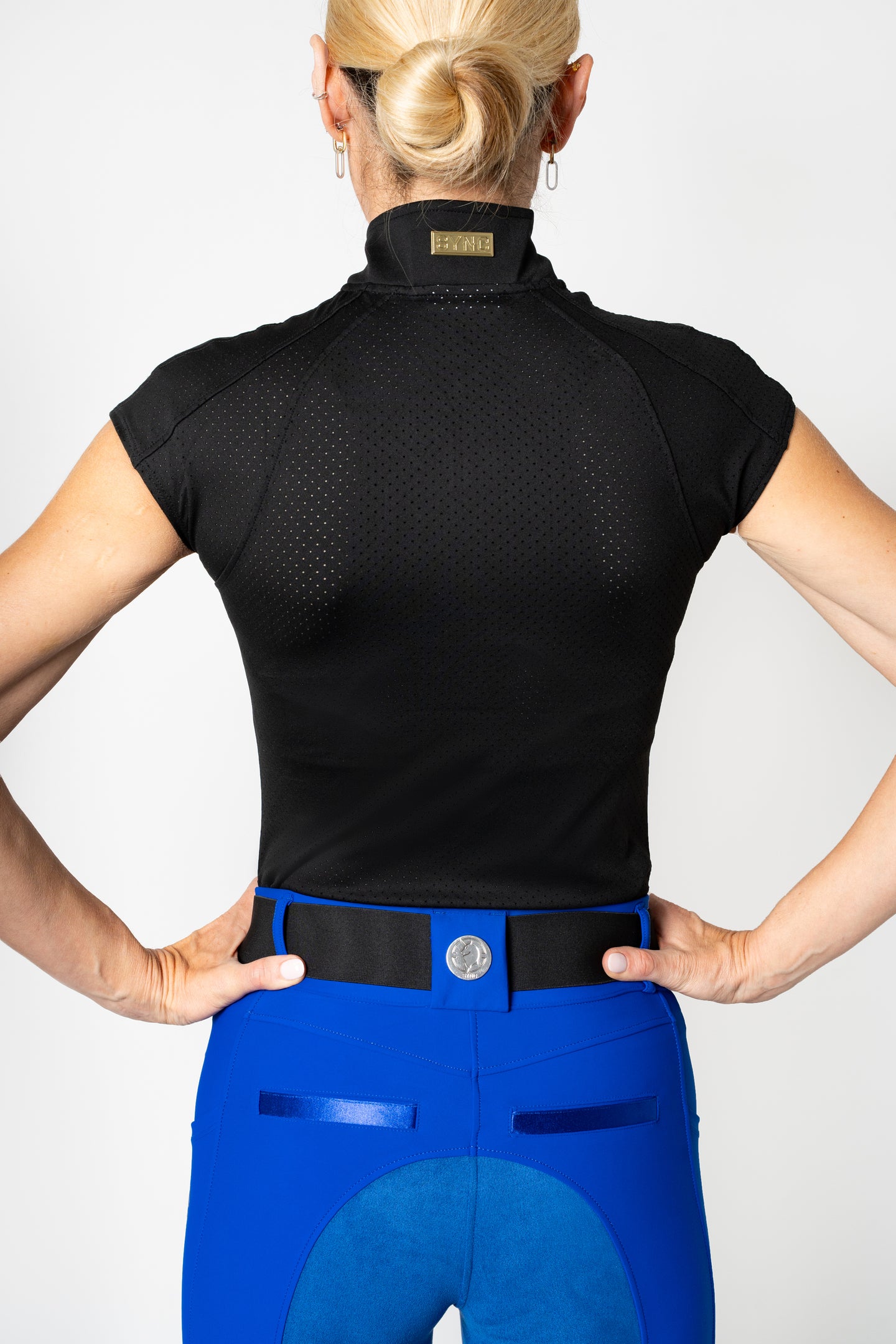 Madelyn Perforated Cool Tech Top (Black)