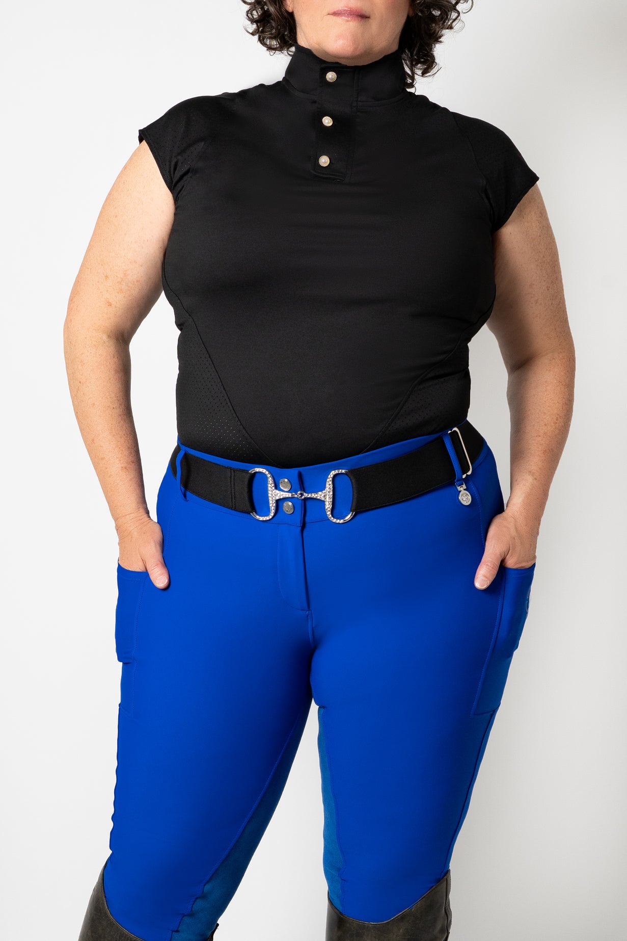 Madelyn Perforated Cool Tech Top (Black)