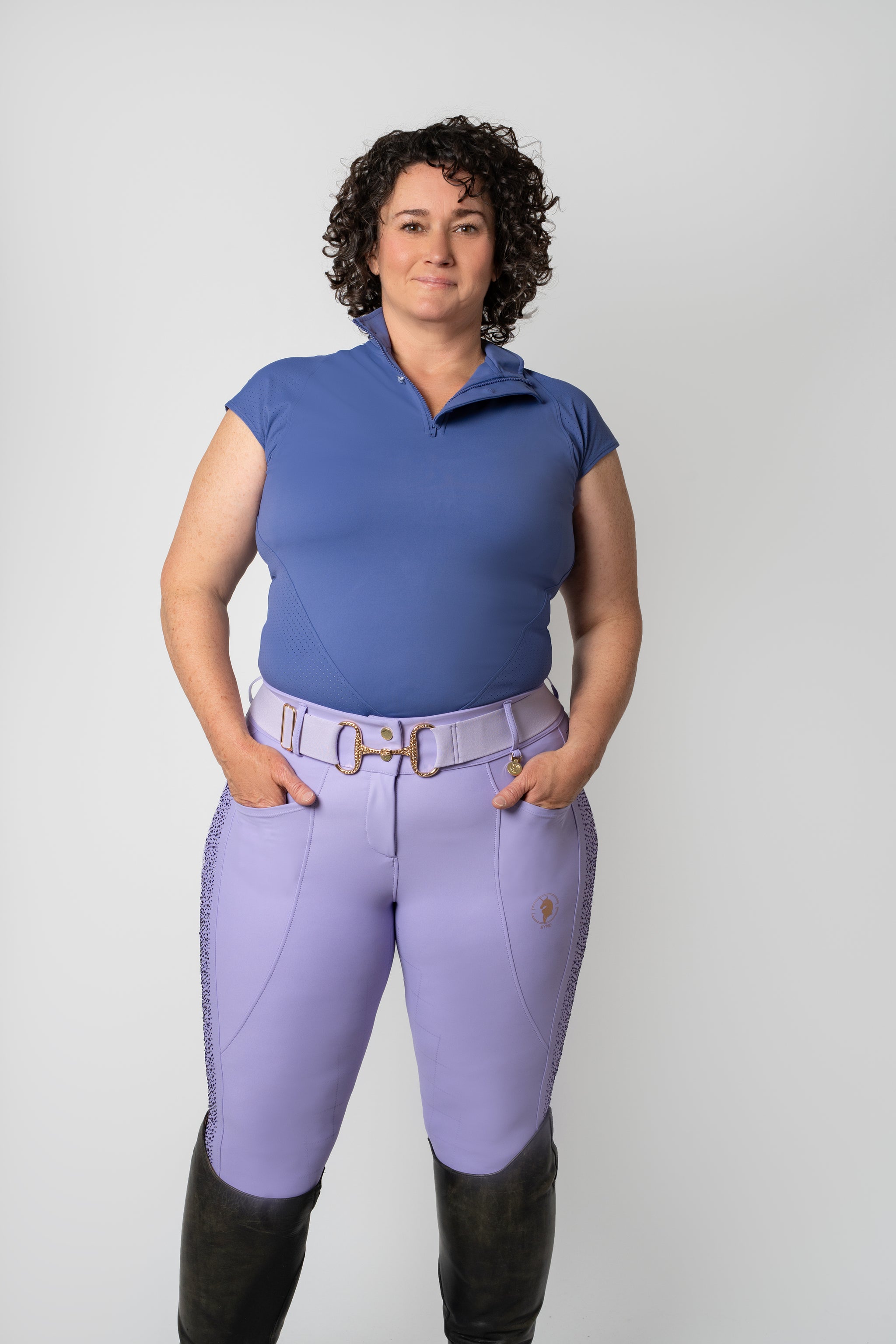 Madelyn Perforated Cool Tech Top (Blueberry)