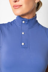 Madelyn Perforated Cool Tech Top (Blueberry)
