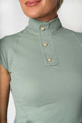 Madelyn Perforated Cool Tech Top (Sage)