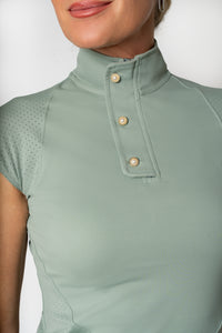 Madelyn Perforated Cool Tech Top (Sage)