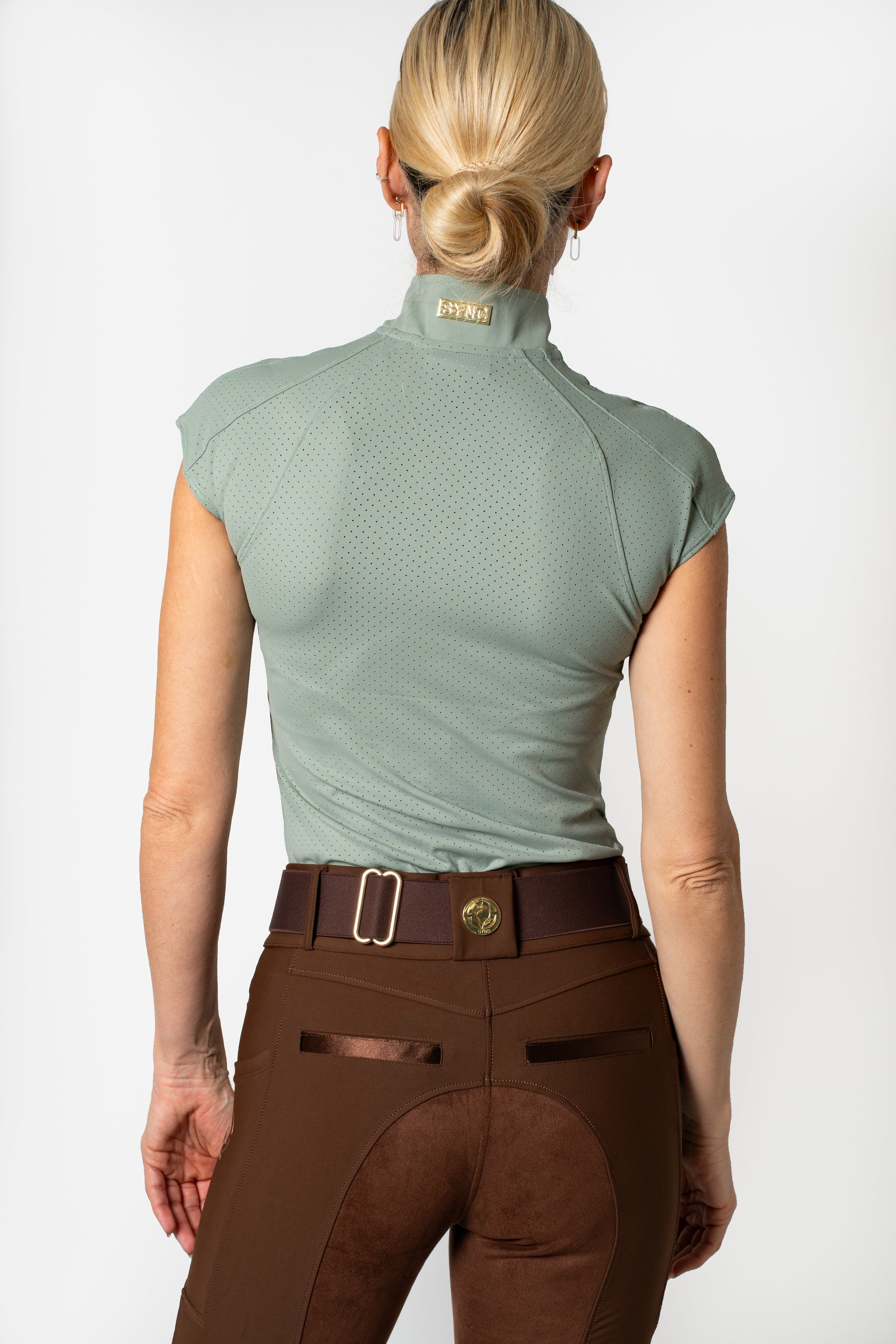Madelyn Perforated Cool Tech Top (Sage)