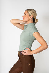 Madelyn Perforated Cool Tech Top (Sage)