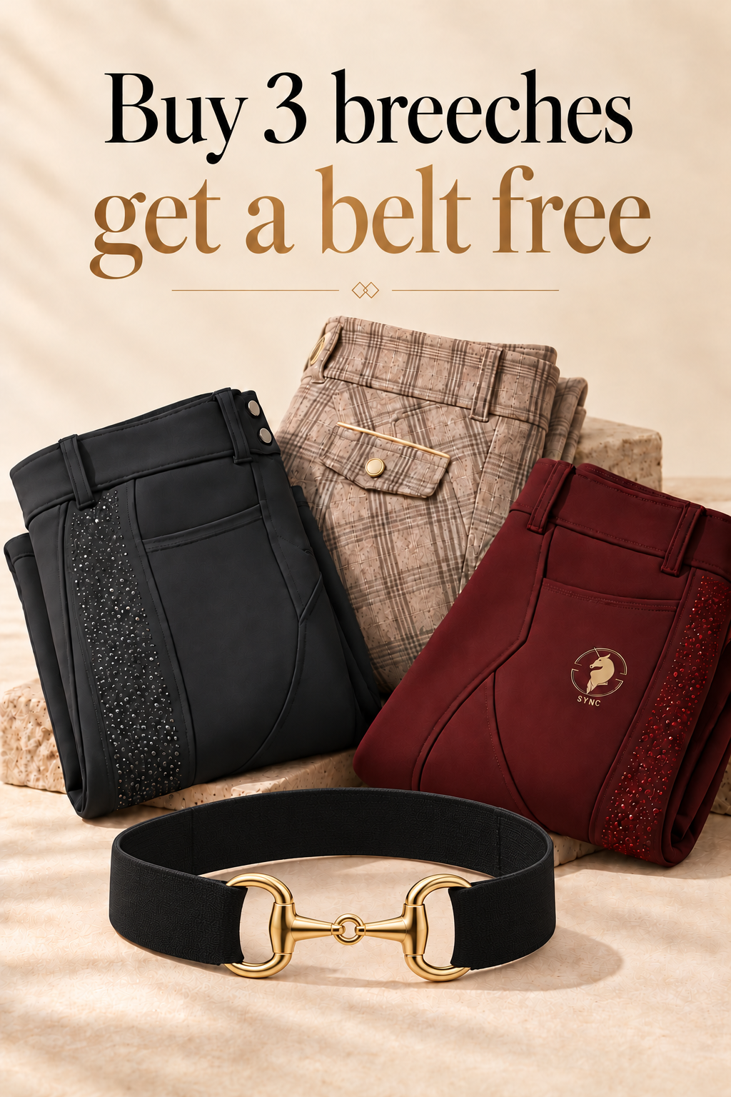 Buy 3 breeches Get a belt free