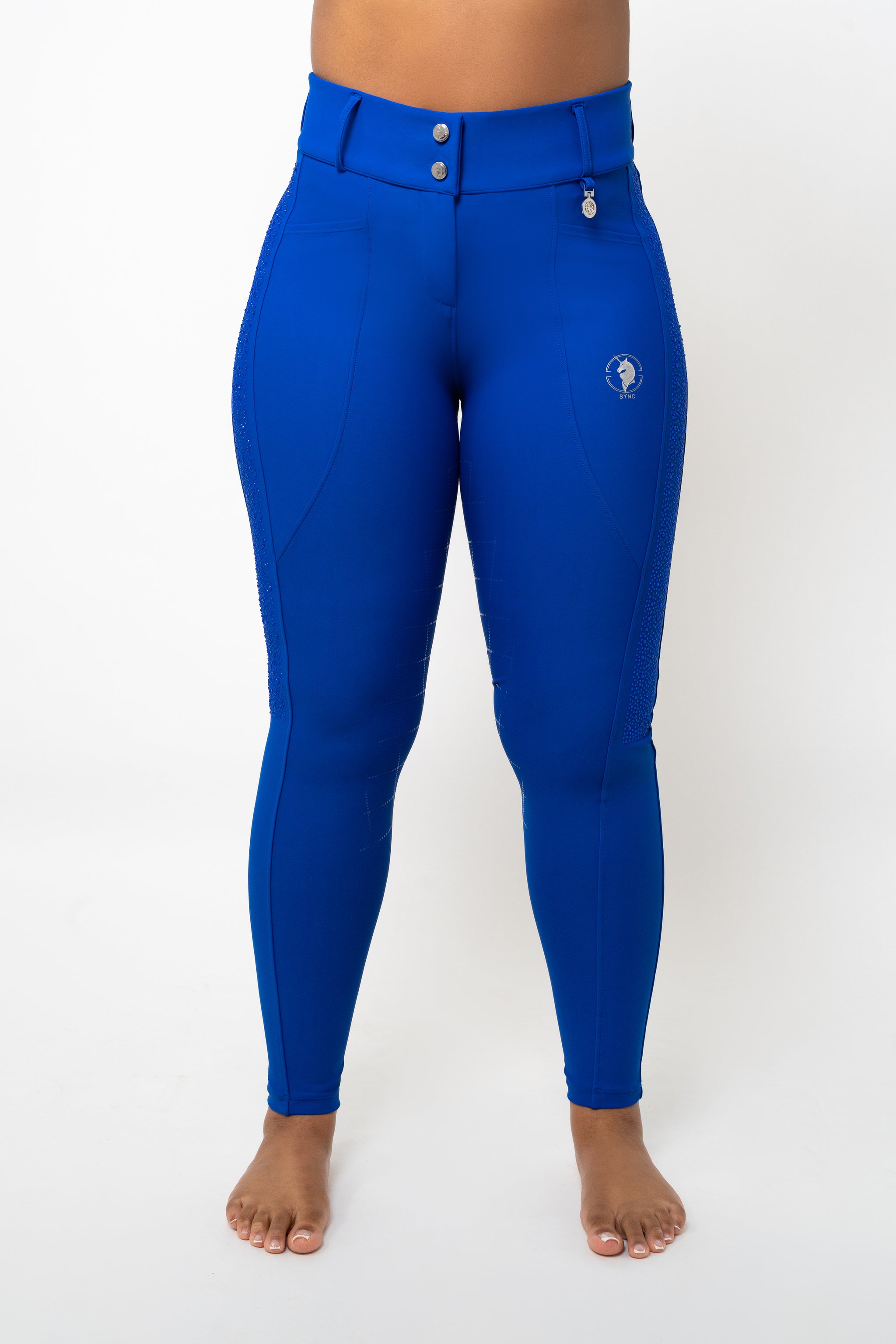 Dragon Rhinestone Full Seat Breeches (Royal Blue)