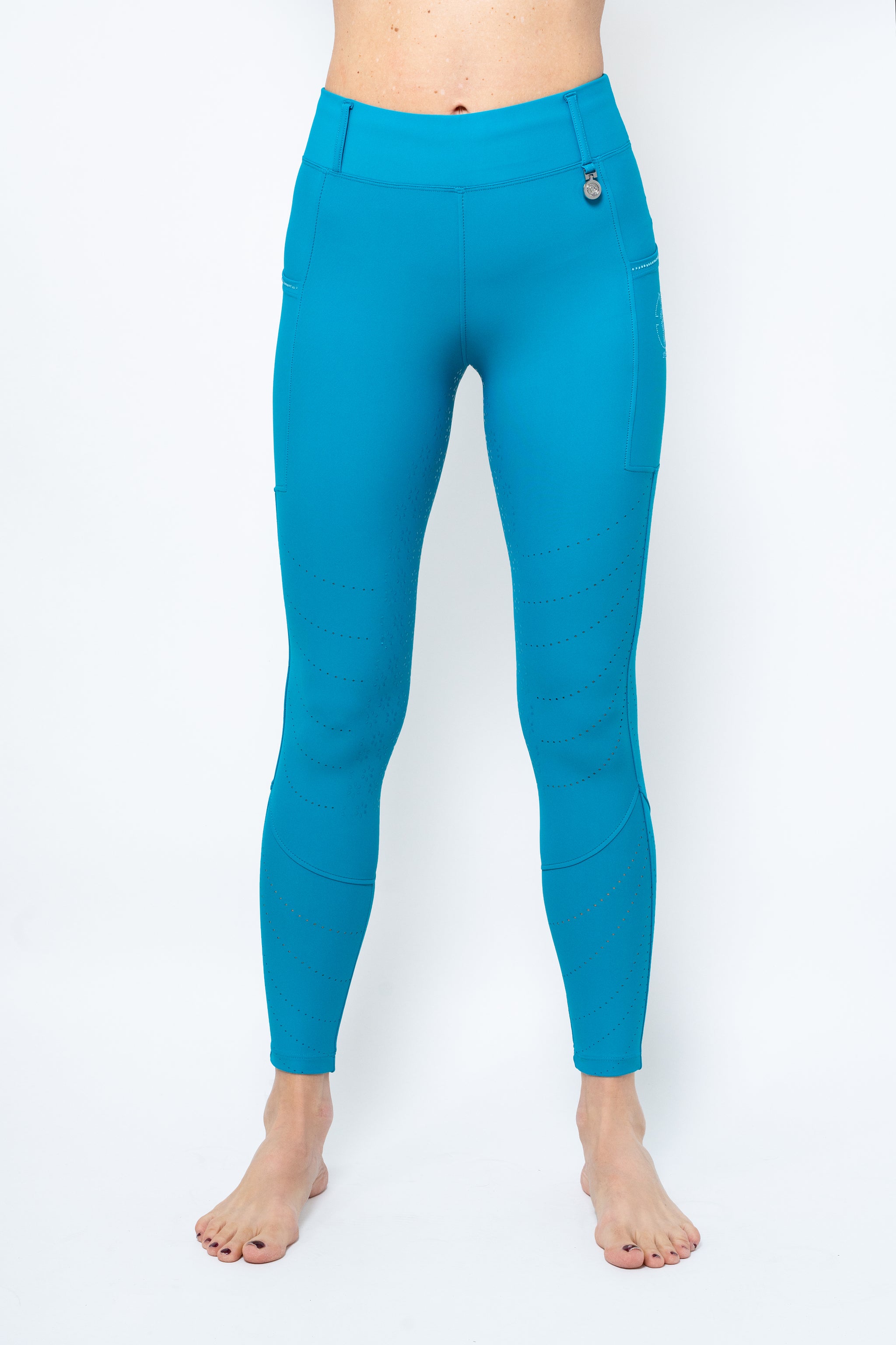 Perforated Cool Tech Pull-On Breeches - Teal