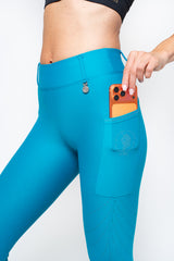 Perforated Cool Tech Pull-On Breeches - Teal