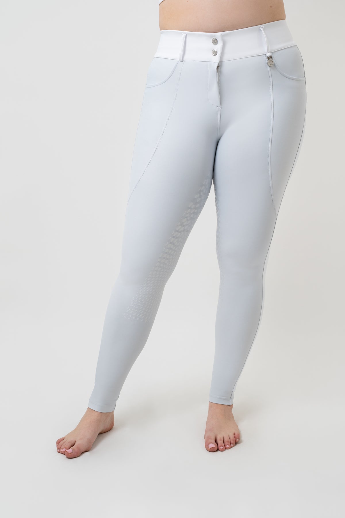 Dragon Rhinestone KNEE PATCH Breeches (White)