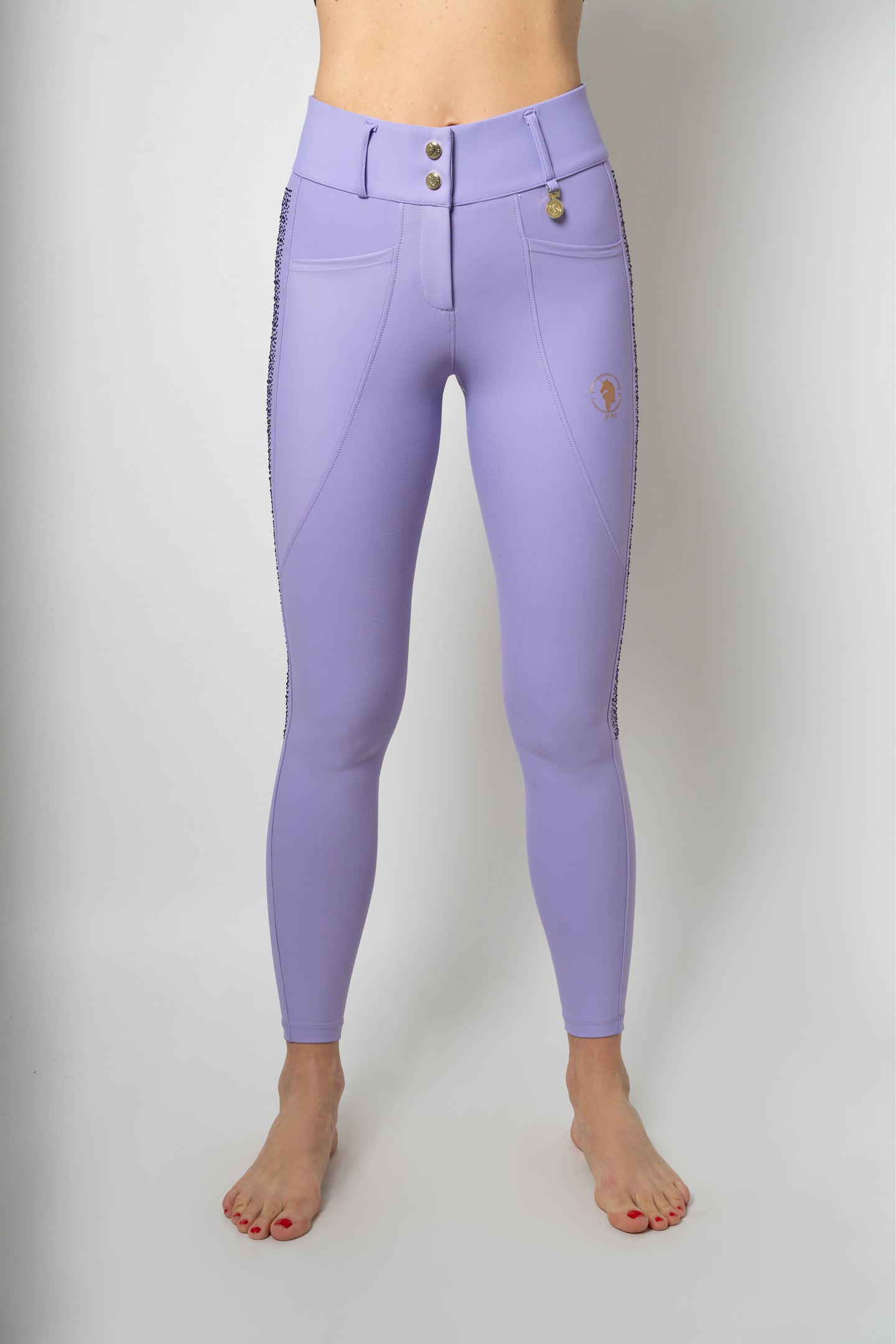 Dragon Rhinestone Full Seat Breeches (Lilac Breeze)