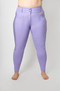 Dragon Rhinestone Full Seat Breeches (Lilac Breeze)