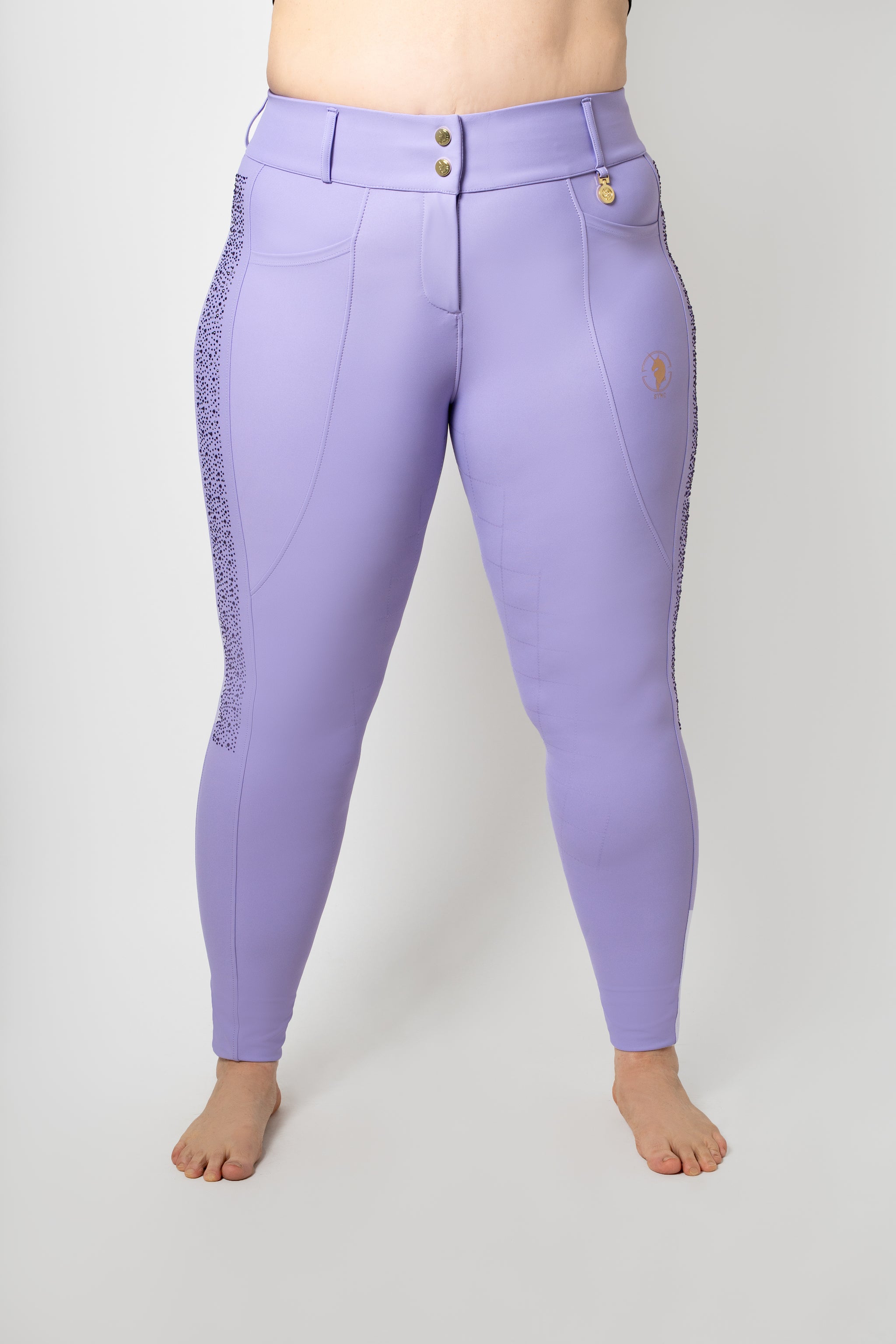 Dragon Rhinestone Full Seat Breeches (Lilac Breeze)
