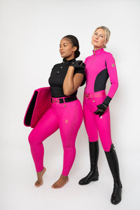 Dragon Rhinestone Full Seat Breeches (Hot Pink)