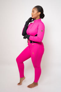 Dragon Rhinestone Full Seat Breeches (Hot Pink)