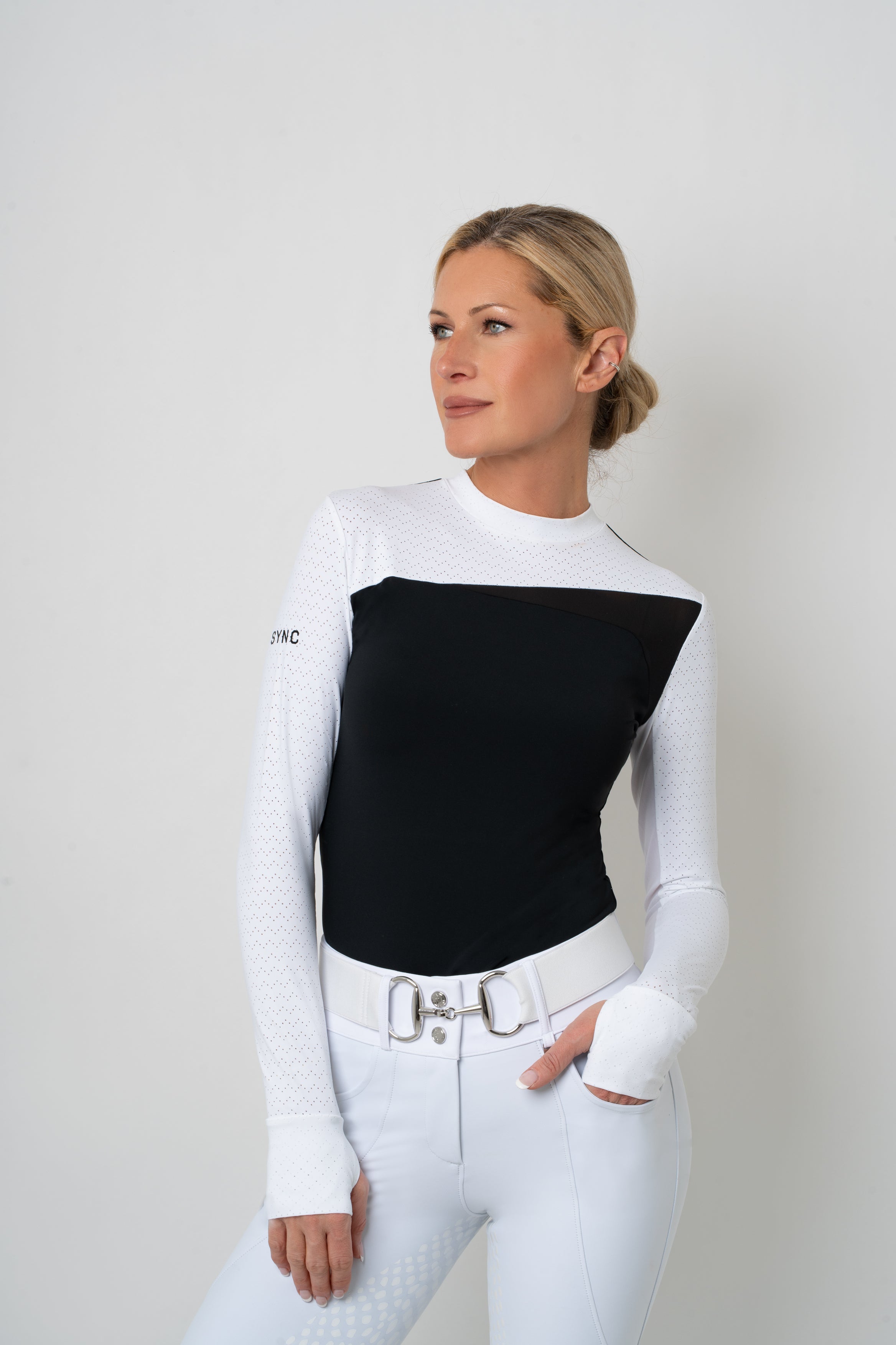 Perforated Cool Tech Chloe Top (Black) – Sync Equestrian