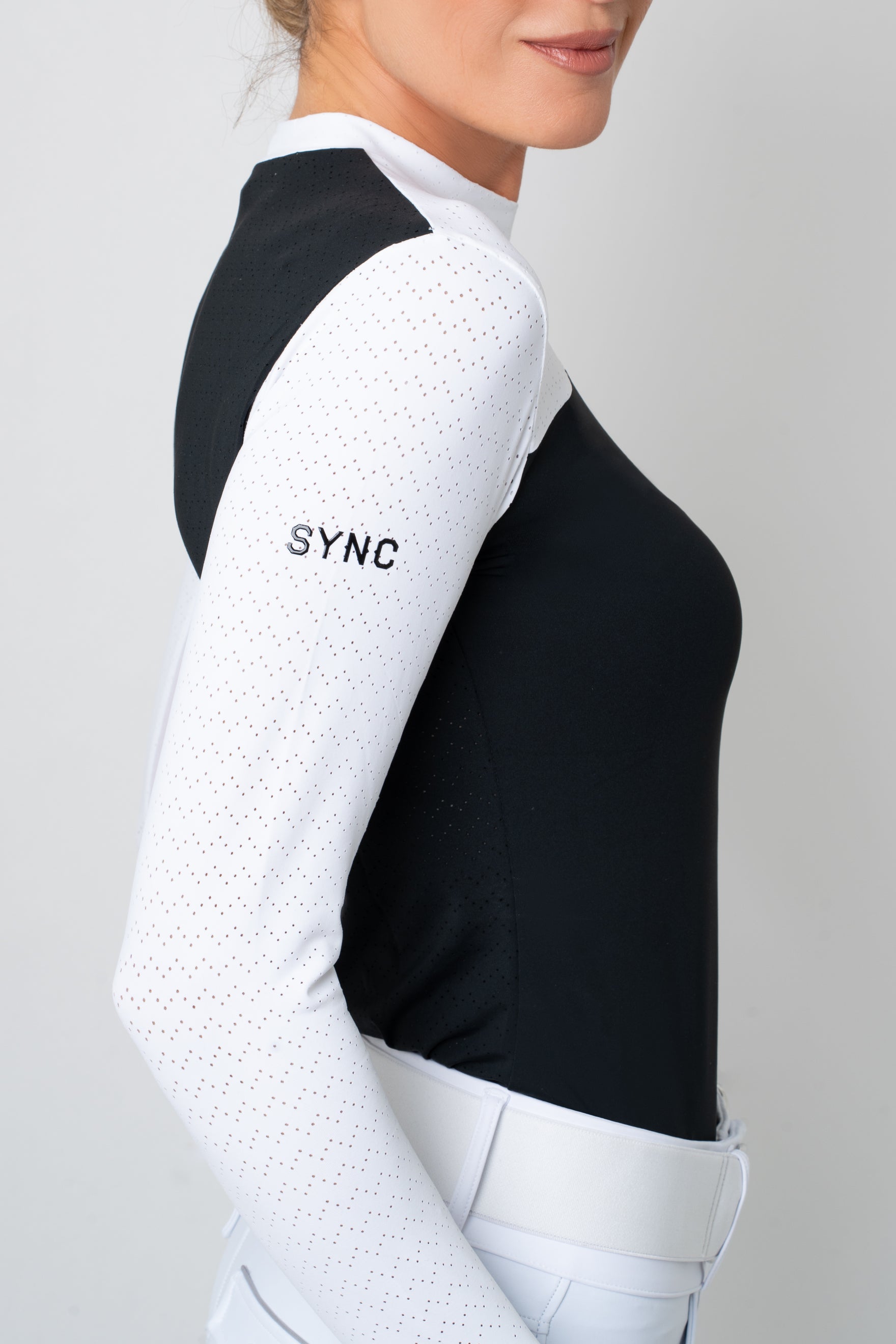 Perforated Cool Tech Chloe Top (Black) – Sync Equestrian Perforated Cool Tech Chloe Top (Black) – Sync Equestrian