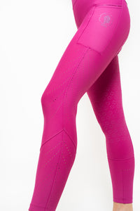 Perforated Cool Tech Pull-On Breeches - Fuchsia