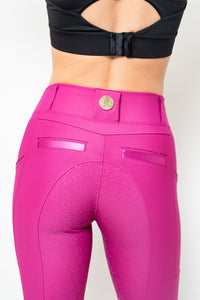 Perforated Cool Tech Pull-On Breeches - Fuchsia