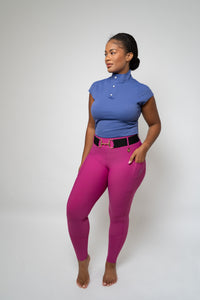 Dragon Rhinestone Full Seat Breeches (Hot Pink)