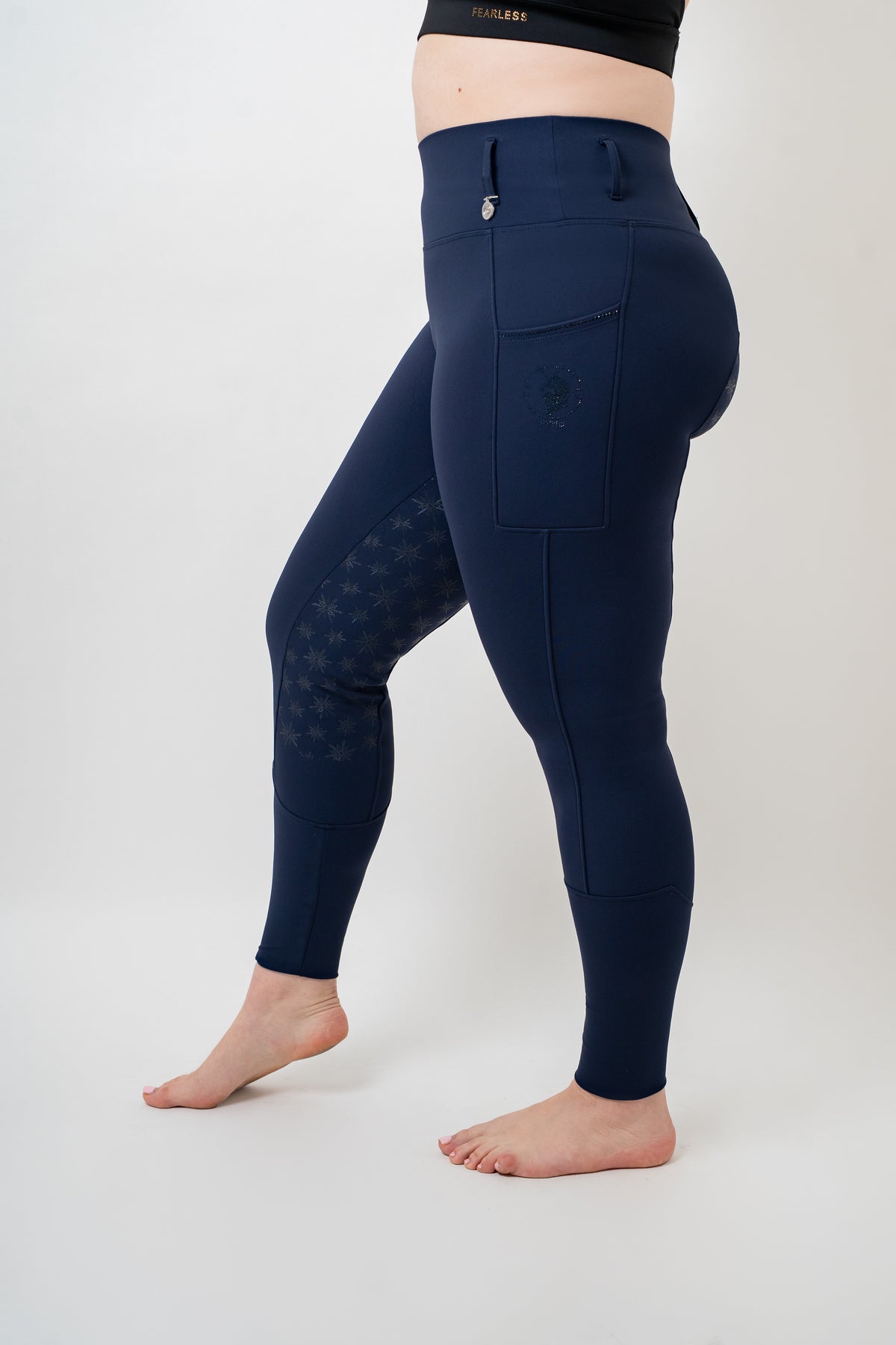 Winter Magic Cozy Double Fleece PULL-ON Full Seat Breeches (True Navy)
